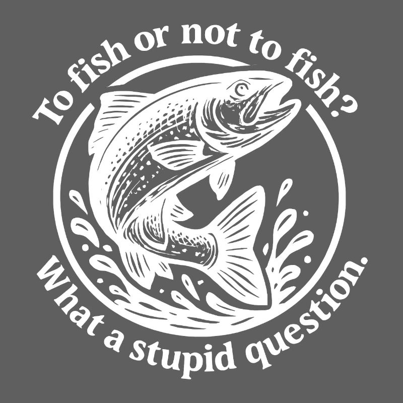 Funny fish motif with question