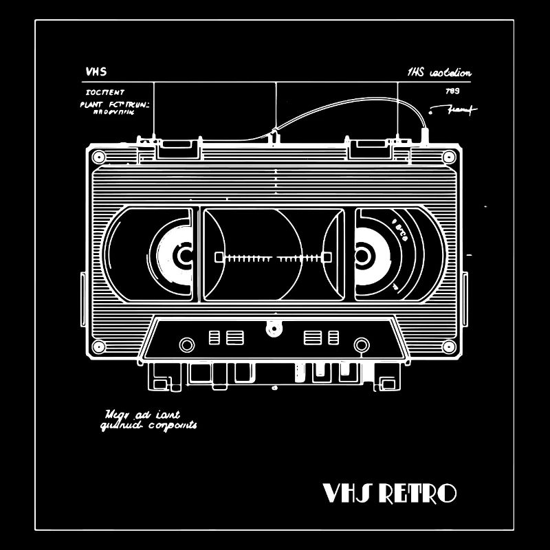 Retro VHS Cassette Tape Illustration