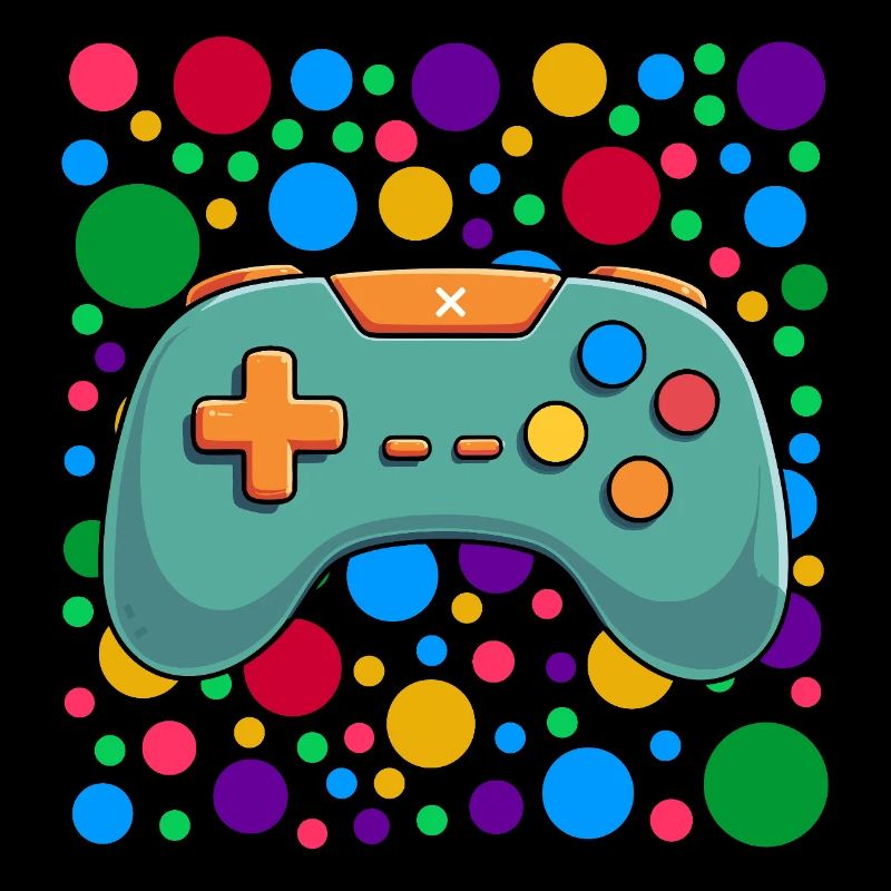 Colourful Gaming Controller Spotty Dotted Gaming