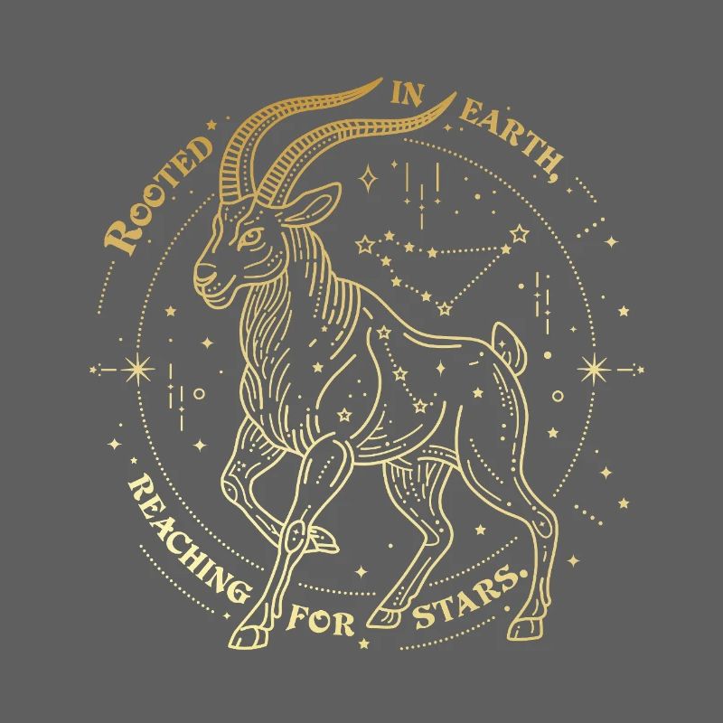 Steinbock Sternzeichen Geschenk – Erde & Sterne Design