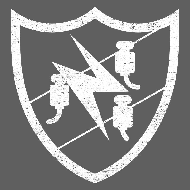 Emblème de symbole de guilde d'électricien en look grunge utilisé