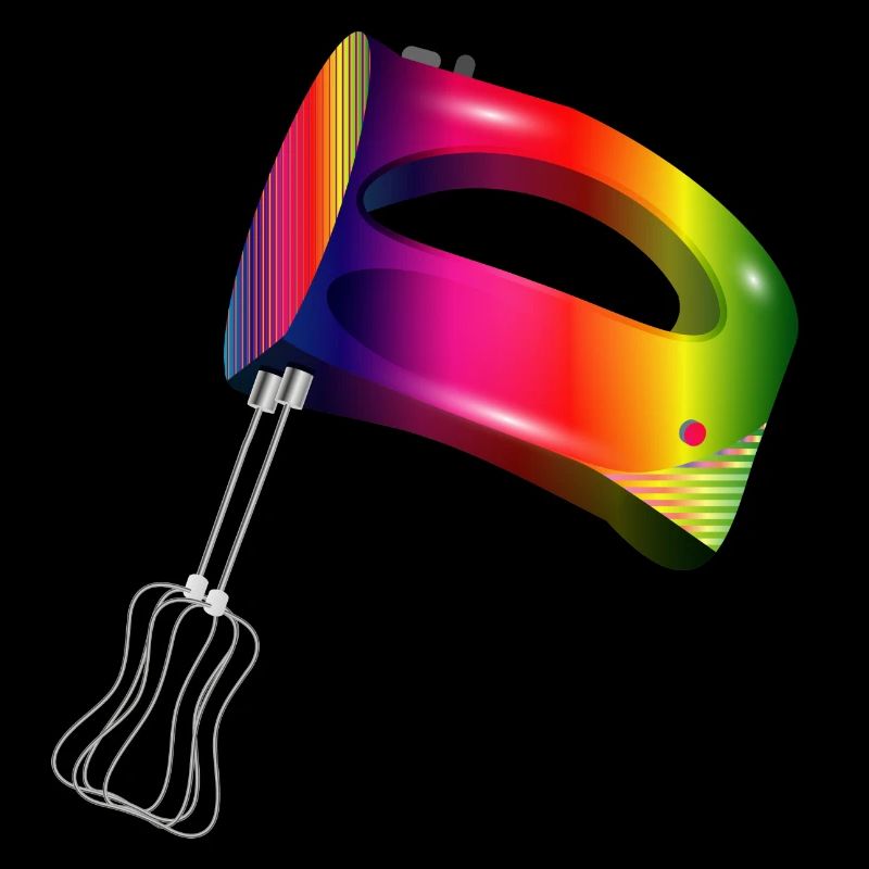 Handrührgerät in bunten Regenbogen Farben
