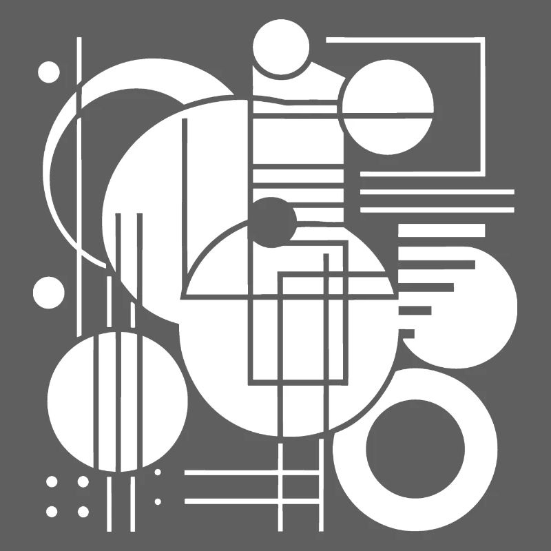 Geometric Black and White Pattern Print