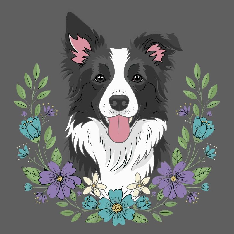 Border Collie Blumenfeier