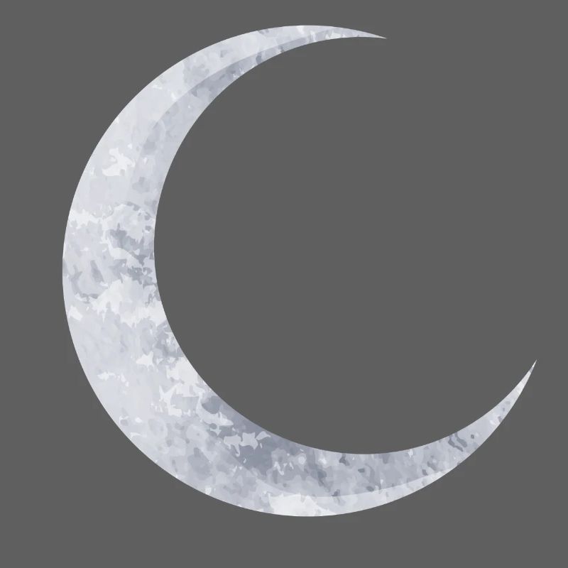 delicate shimmering silver moon