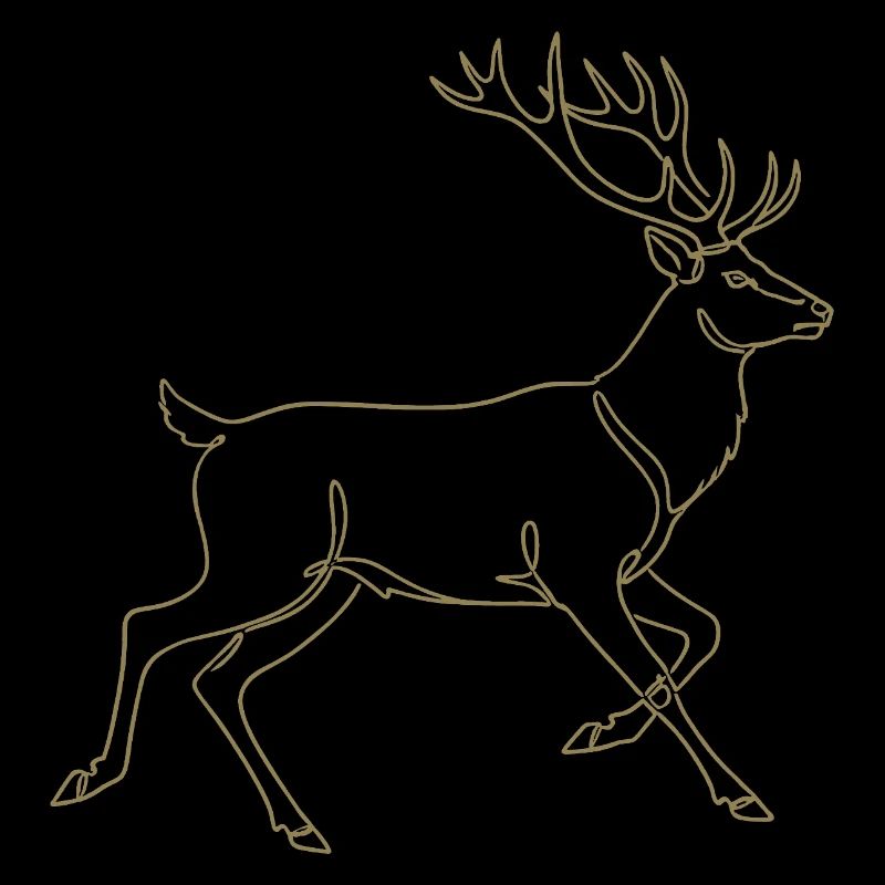 Minimalistische Hirsch Silhouette Geweih Rotwild