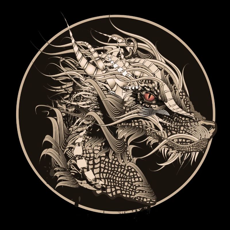 artfully designed mystical dragon patch
