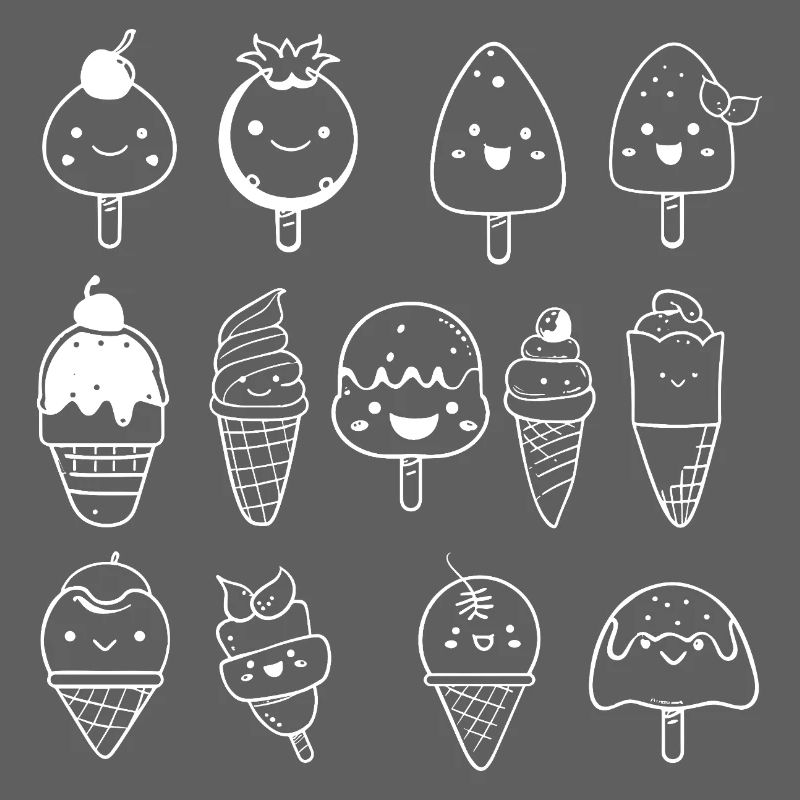 Eiscreme Sorten Comic Look