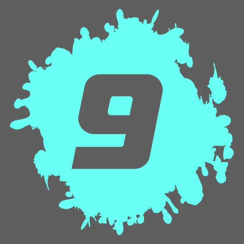 Nine Cyan Splash Graphics
