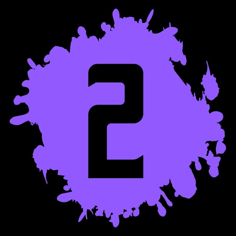 Touche de couleur violette avec le chiffre 2