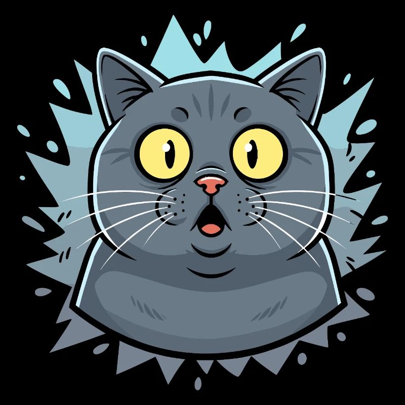 Surprised Cat Portrait with Flashes