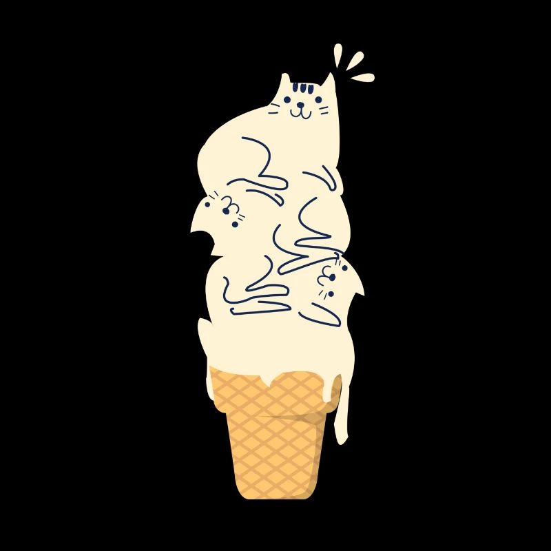 Cat on Ice Cats Kitten Pet Gift