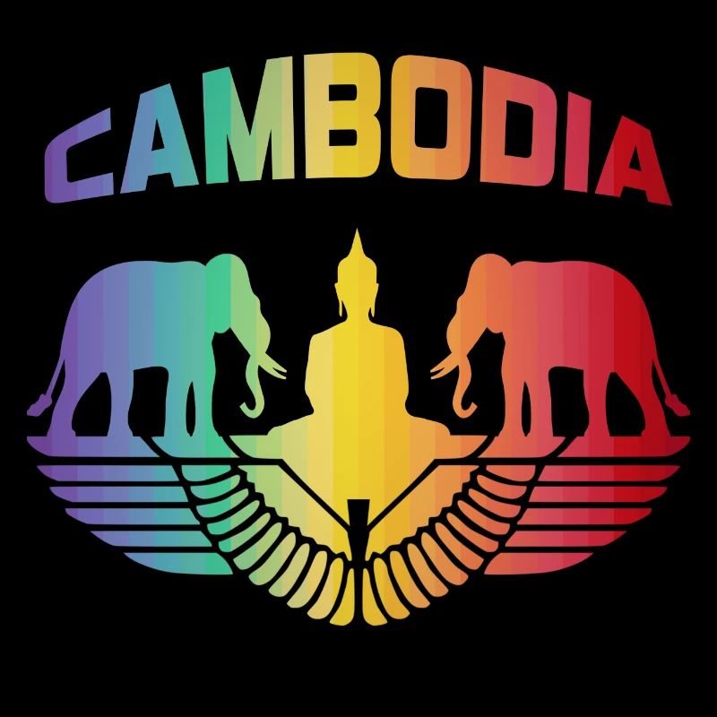 Cambodge éléphants avec Bouddha / Cadeau