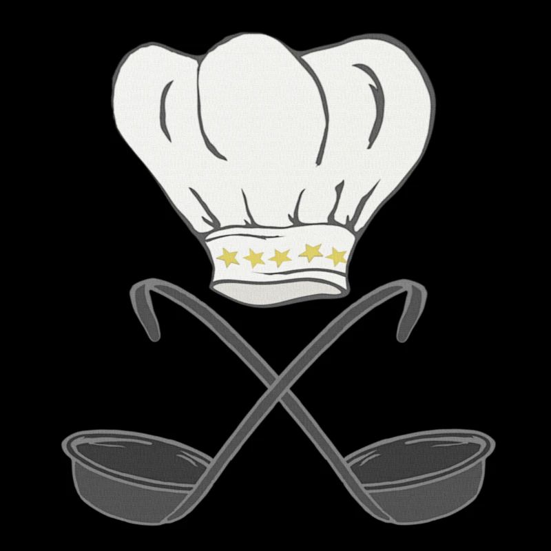 Toque de chef avec louches à soupe, cuisson