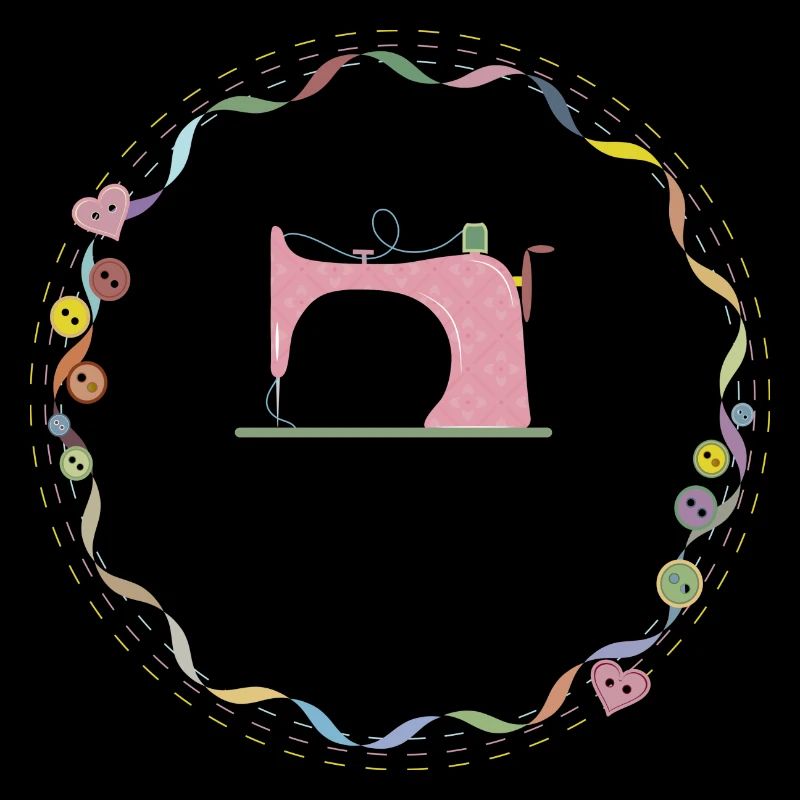 machine à coudre colorée nostalgique avec boutons