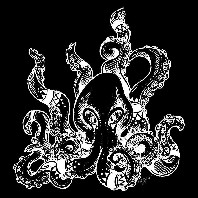 Kraken white | Octopus | Adventure | Squid