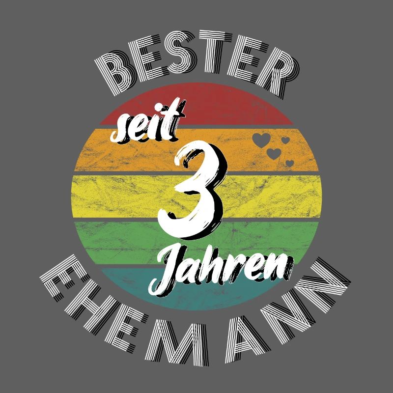 bester Ehemann seit 3 Jahren 3. Hochzeitstag retro