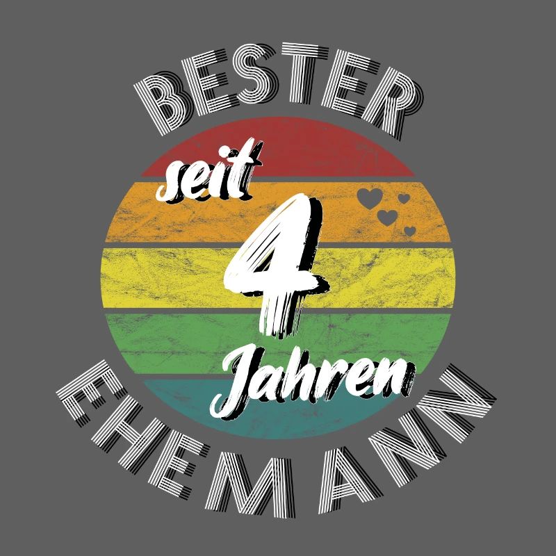 bester Ehemann seit 4 Jahren 4. Hochzeitstag retro
