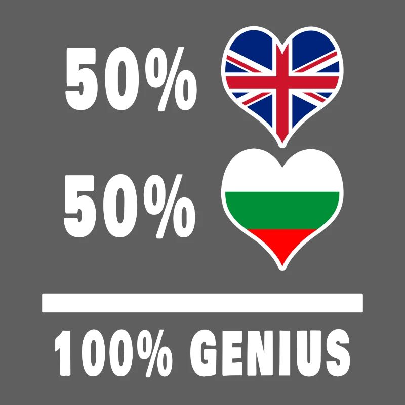 Bulgaria and Great Britain 100% Genius Flag