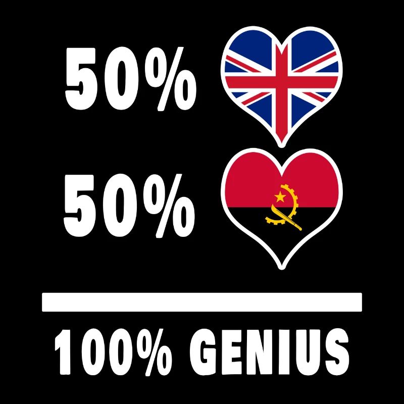 Angola and Great Britain 100% Genius Flag