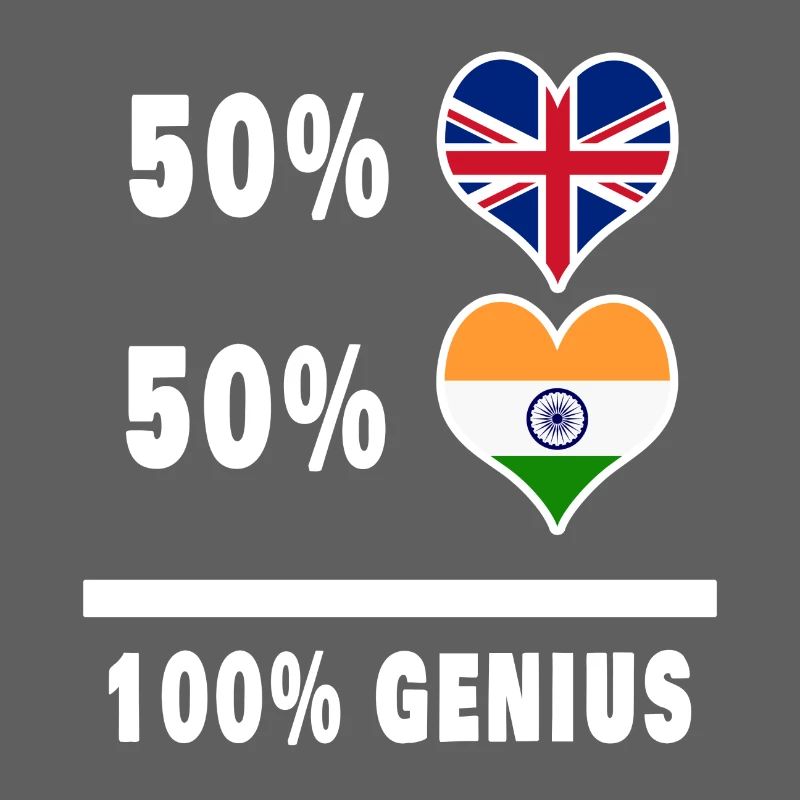 India and Great Britain 100% Genius Flag