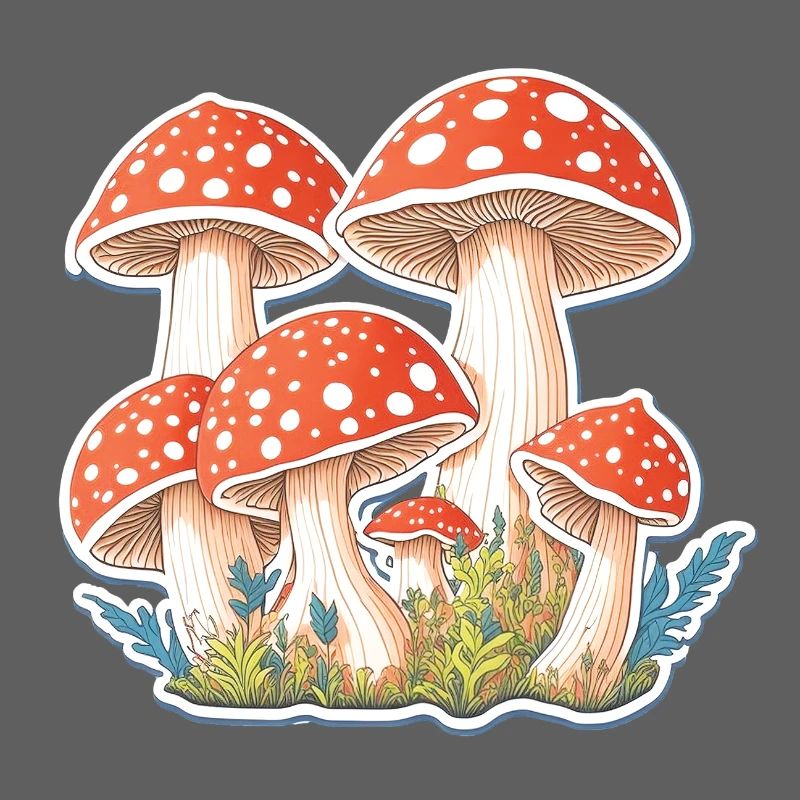 Tabourets crapauds, champignons