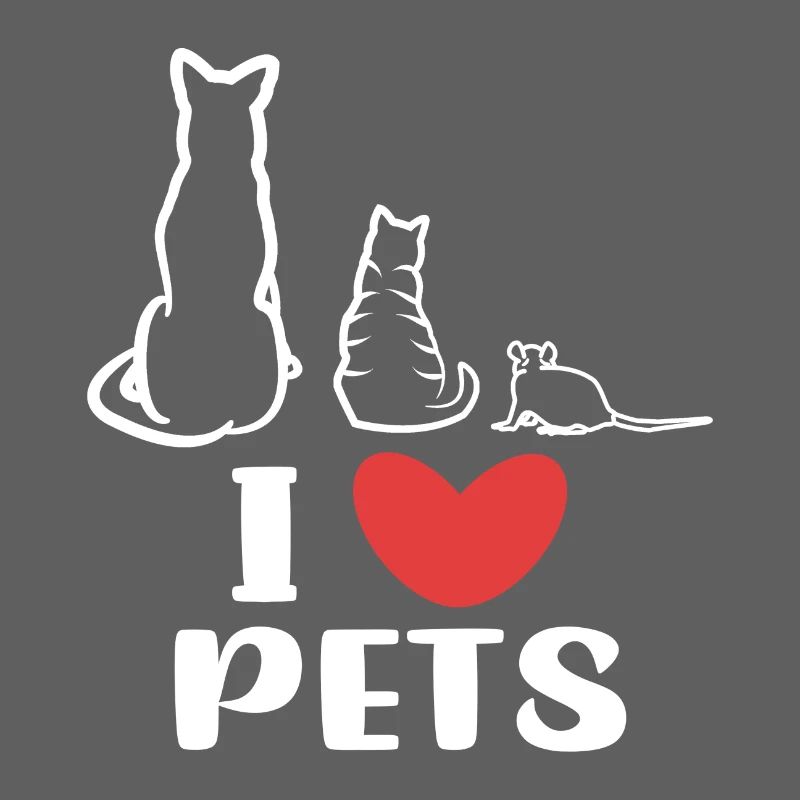 J’aime les animaux de compagnie Chien Cat Rat Déclaration