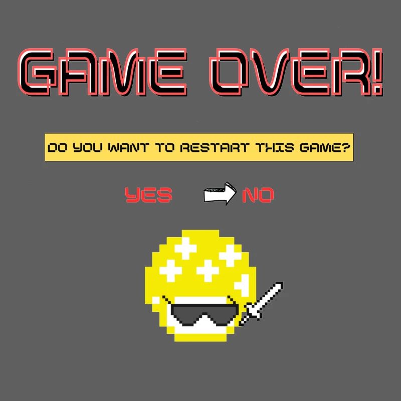 Pixel Art 8 bits Retro Game Over