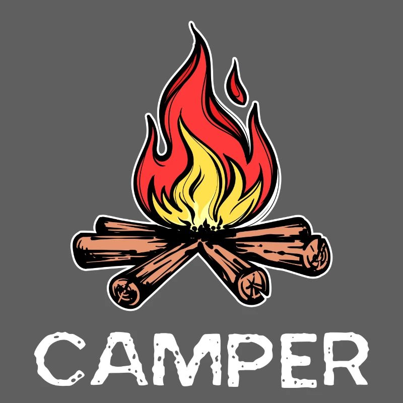 Feu de camp disant Camper Camping camping