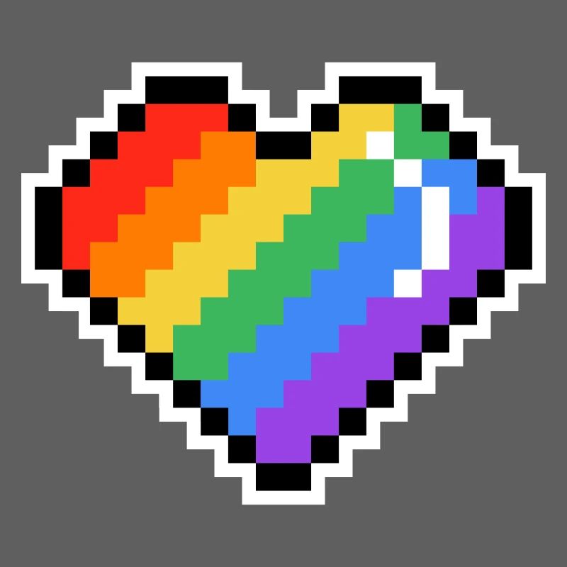 Pixel Rainbow Heart