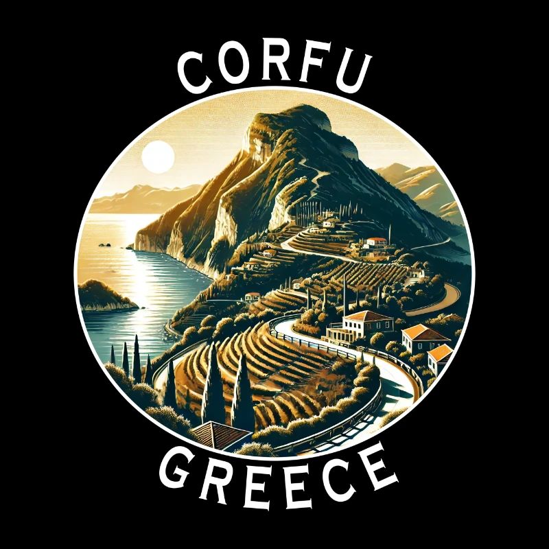 Design de l'île de Corfou en Grèce