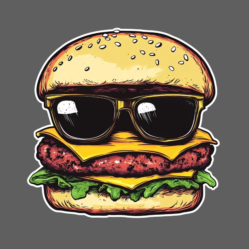 Burger avec lunettes de soleil – Pop Art