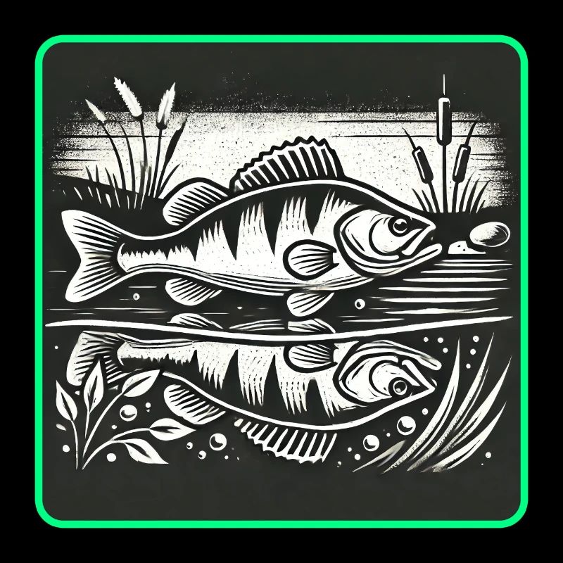 Design de poisson prédateur en forme de perche