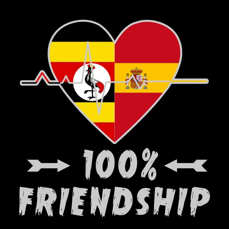 Uganda und Spanien 100% Freundschaft