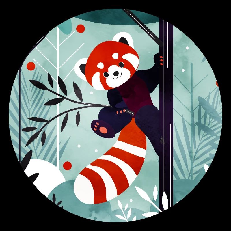 Fröhlicher Roter Panda im Dschungel