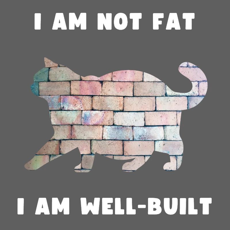 Chat bien construit - conception de silhouette de mur de briques