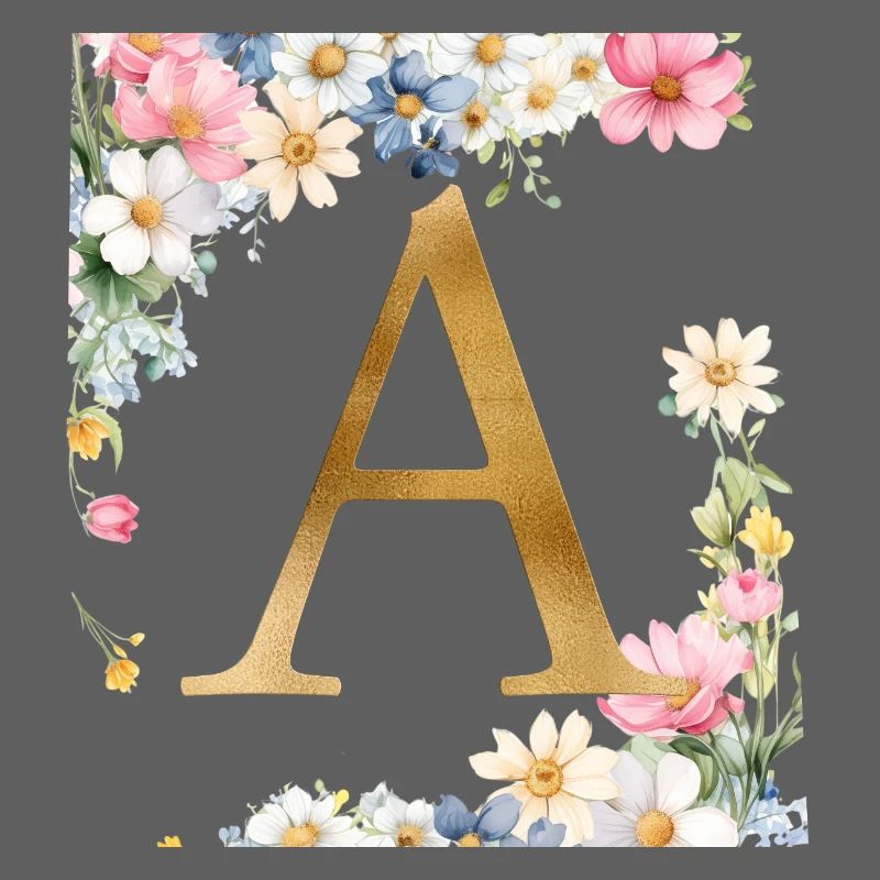 A Monogram, Floral, Personalizable