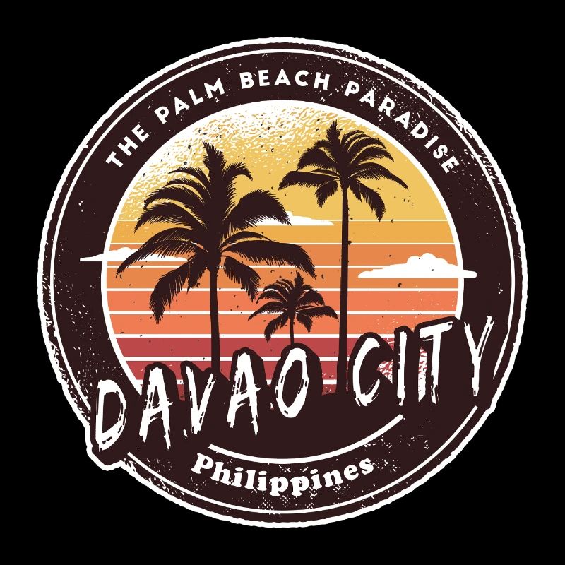 Davao City Philippines Beach Palm Trees Design