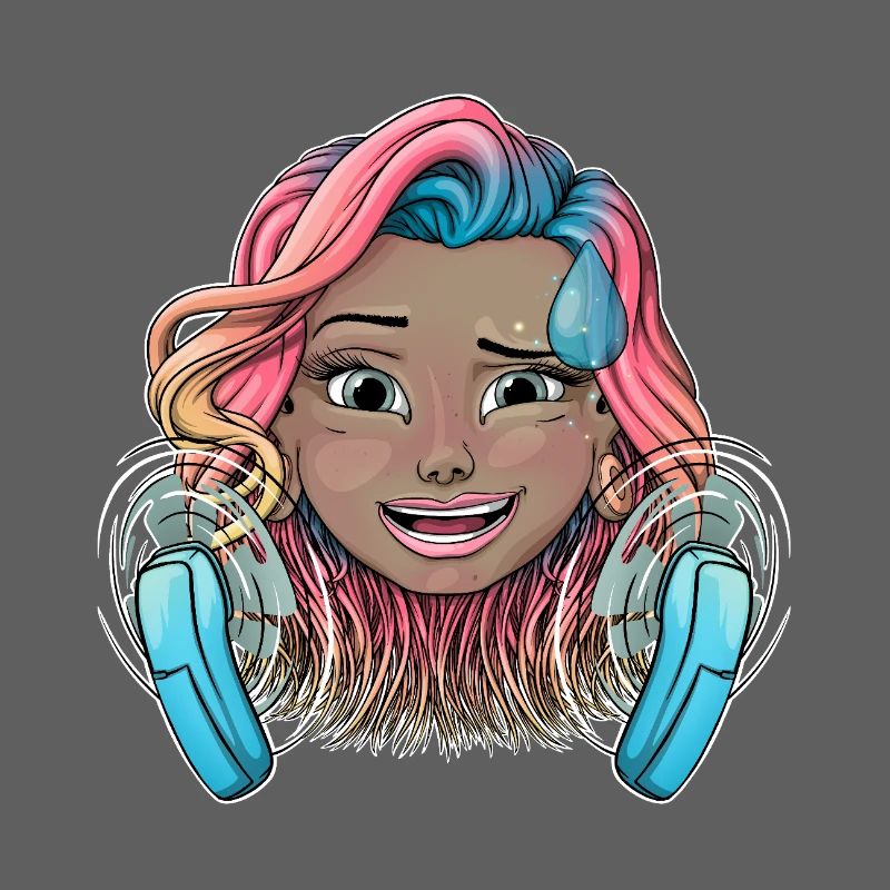 Buntes warmes Mädchen mit Fächern