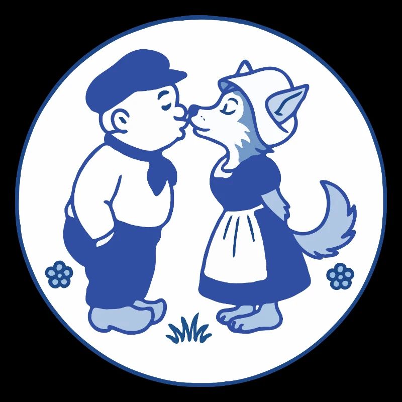 Delfter blauer Bauer Küsten Wolf
