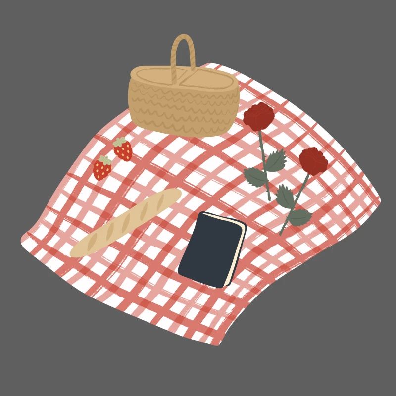 Rustikale Picknickszene Illustration