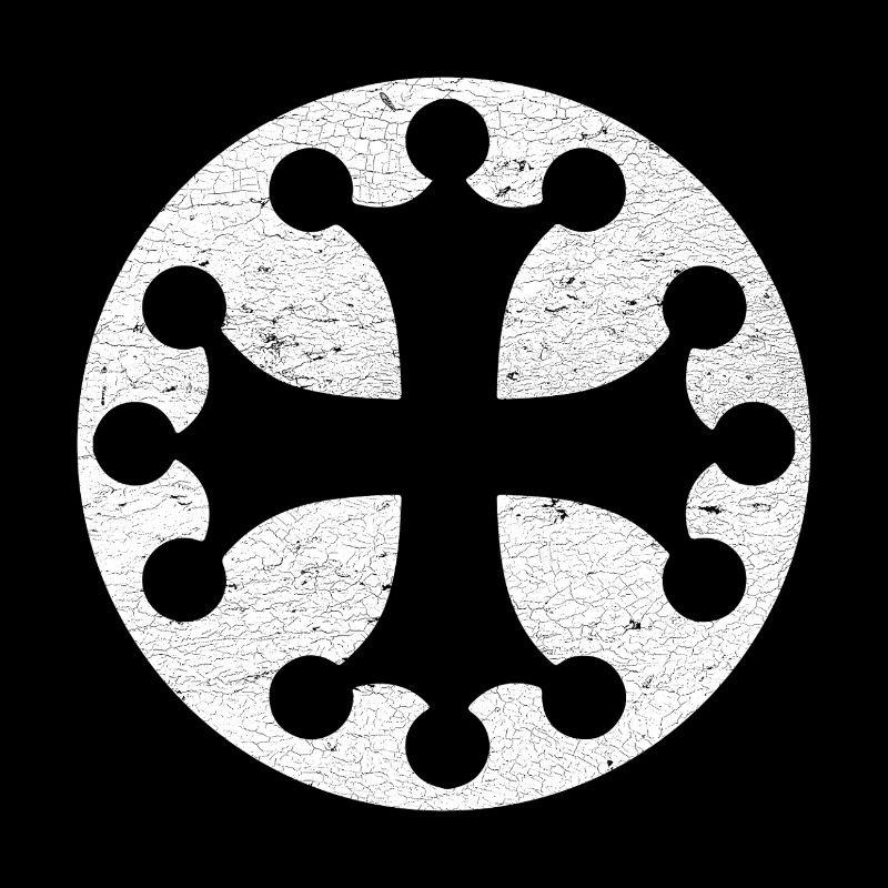 Croix occitane dans cercle blanc