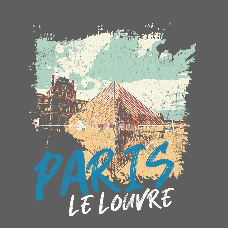 Louvre Pyramid and Paris Monuments