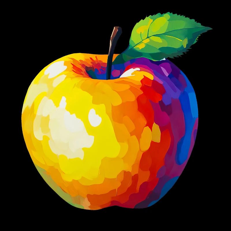 Colorful pixel apple