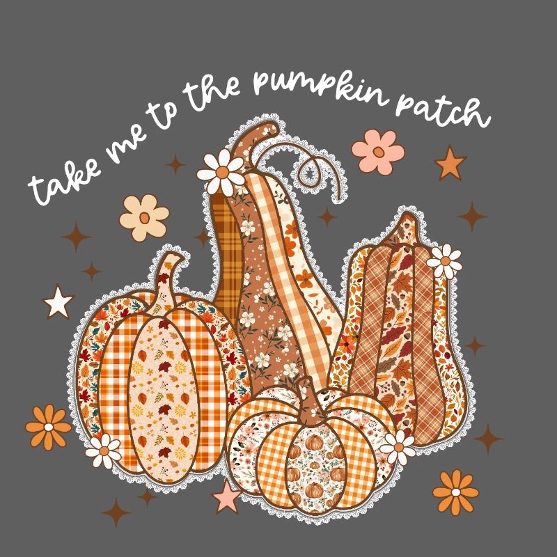 Patchwork Pumpkins Autumn Motif