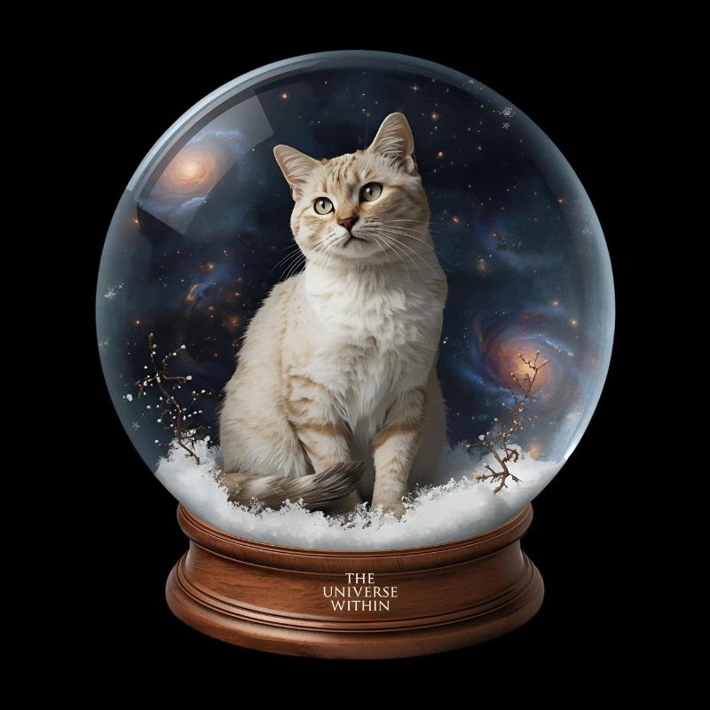 Cosmic Cat in Snow Globe