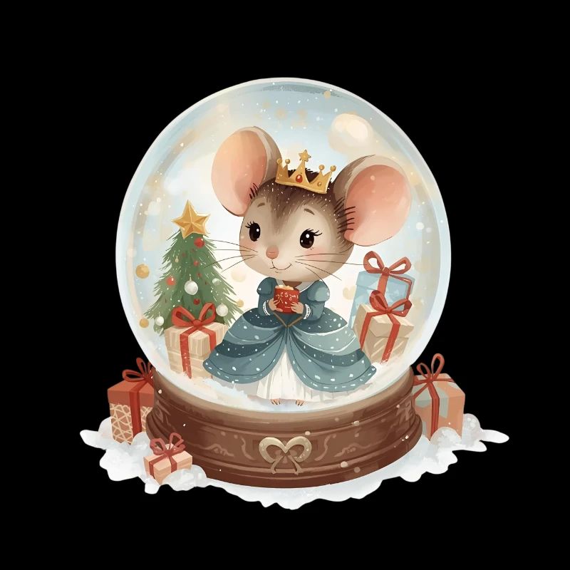 Mouse Princess Snow Globe Christmas Design