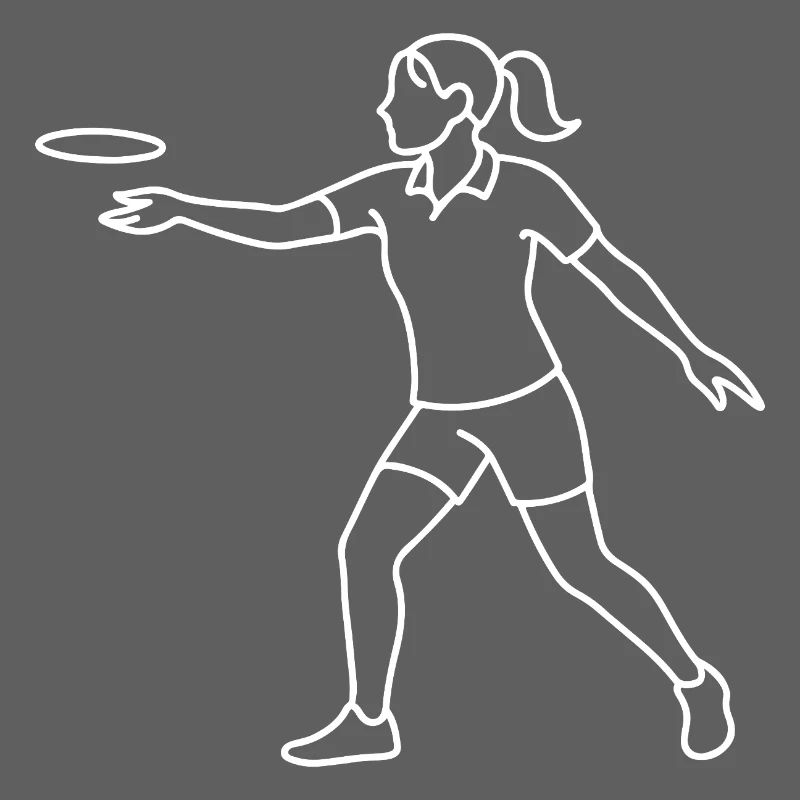 Disc Golf Player Sketch – Minimalist Motif