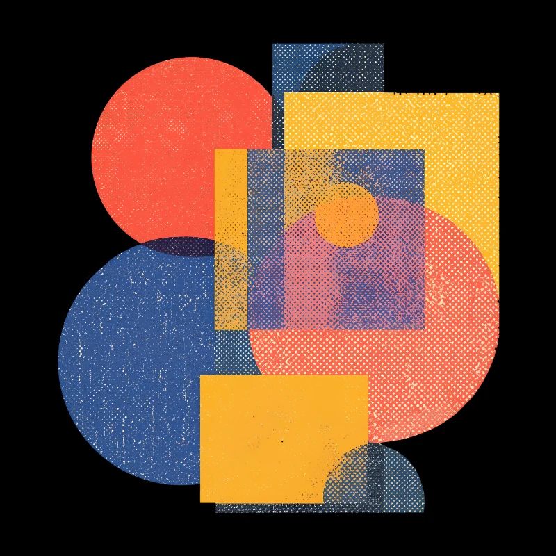 Retro Geometric Shapes — Bold Abstract Art