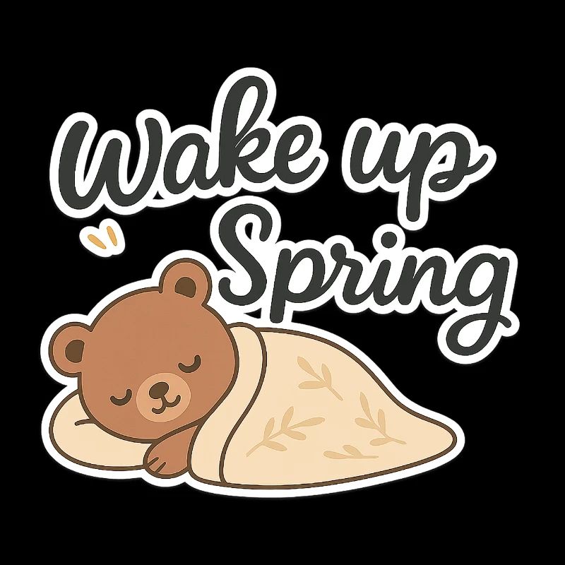 Réveillez-vous au printemps - Conception mignonne d’ours endormi